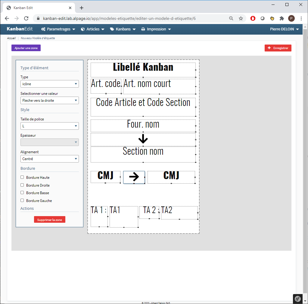 AD6-KanbanEdit - Modeler étiquettes