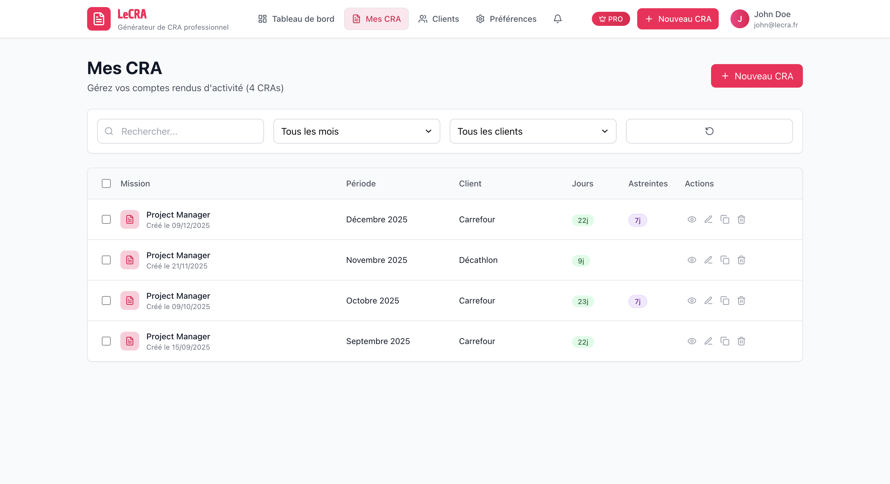 Le CRA - Capture d'écran 2