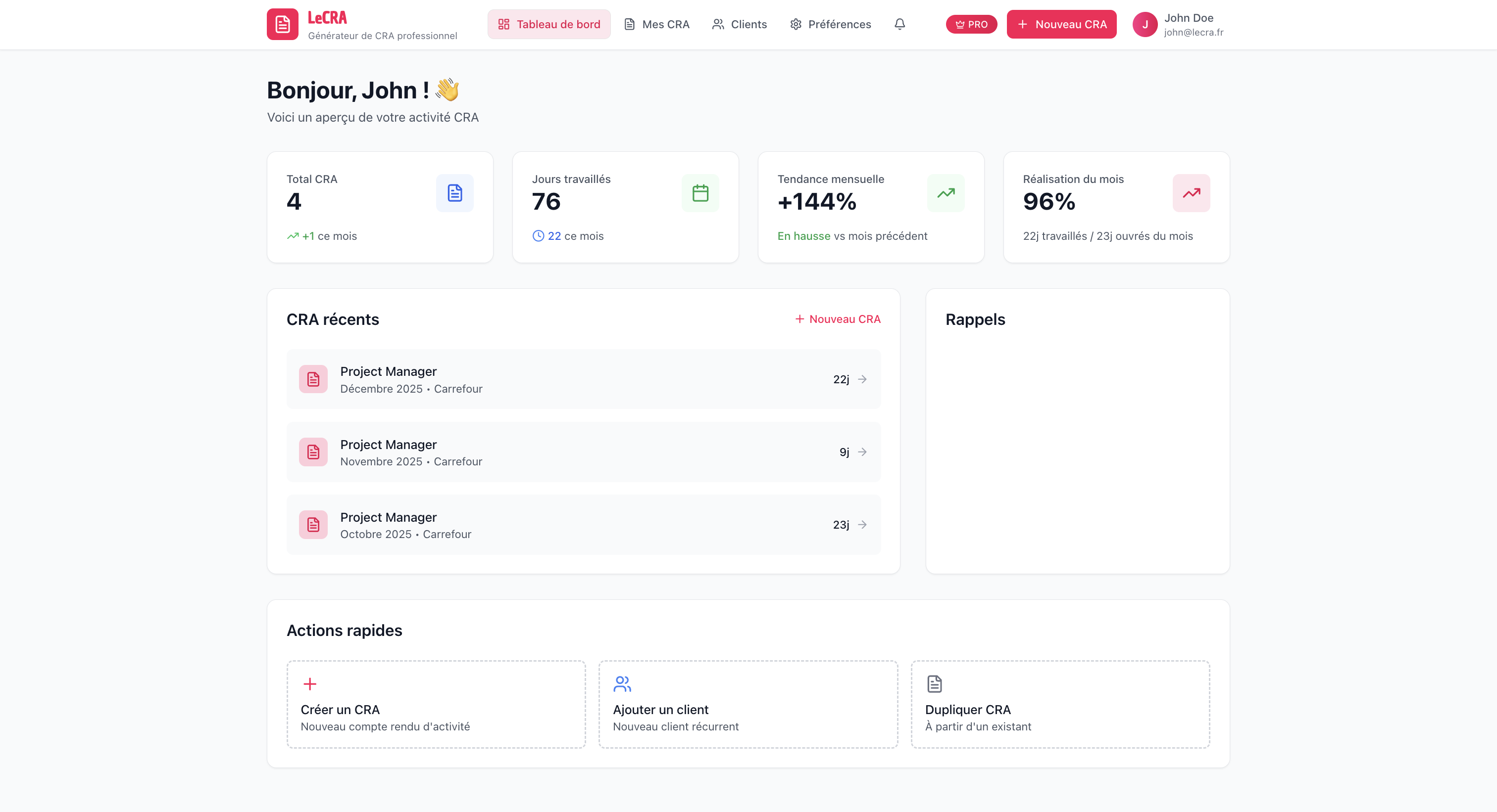Le CRA - Capture d'écran 1