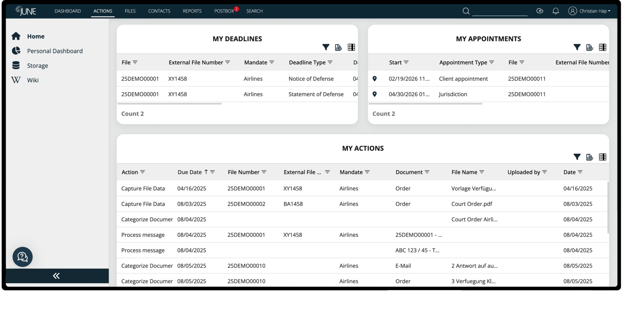 JUNE - Transparency and full control of deadlines, documents, teams, activities