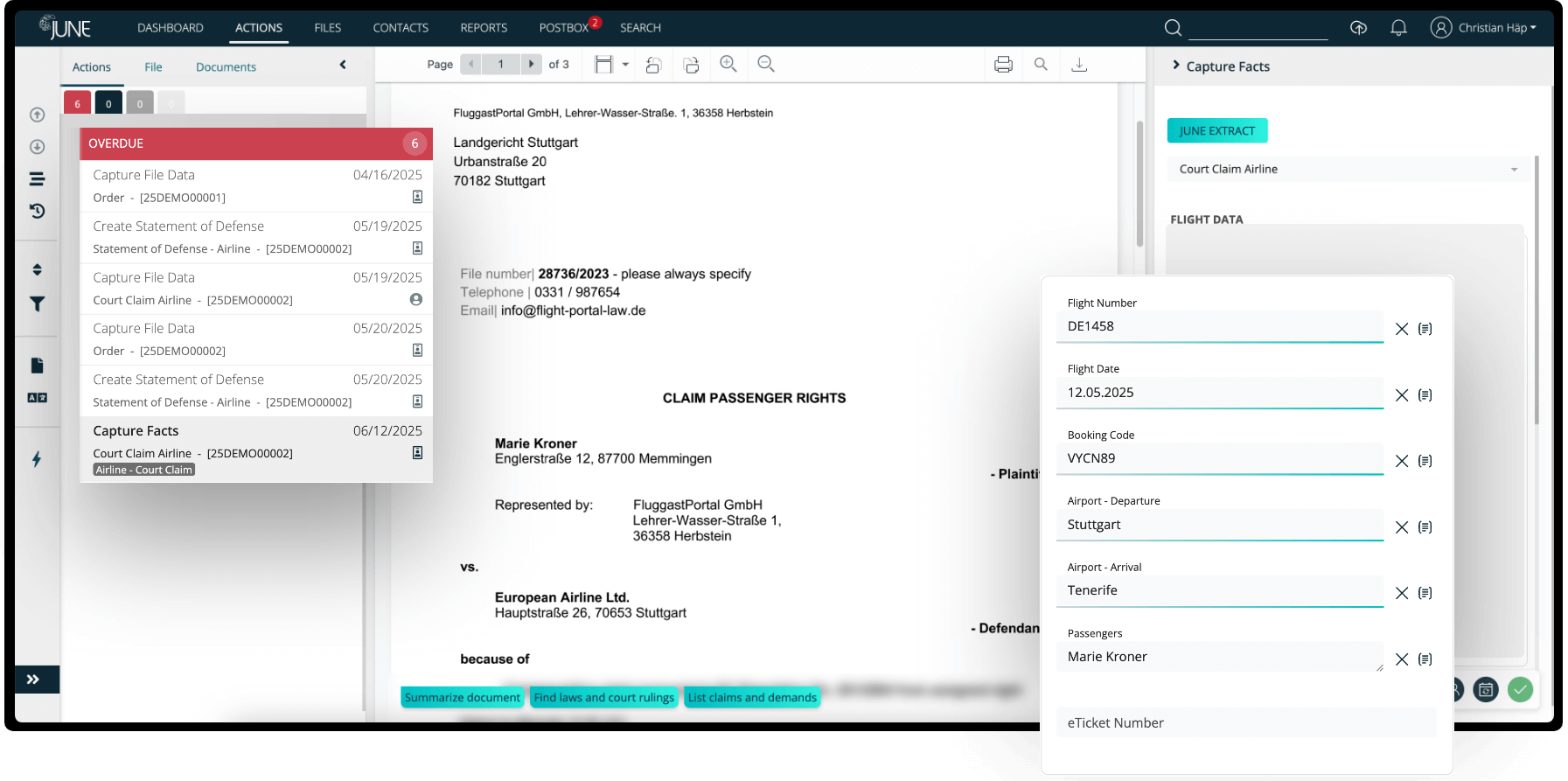 JUNE - Automated data extraction and classification
