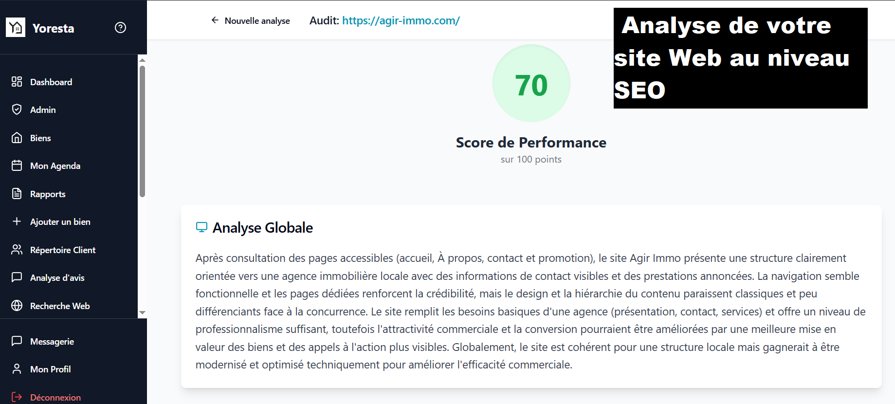 Yoresta - Analysez votre site web pour avoir meilleur référencement et obtenir plus de clients.