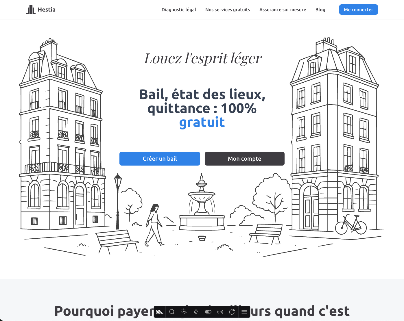 Hestia - landing page