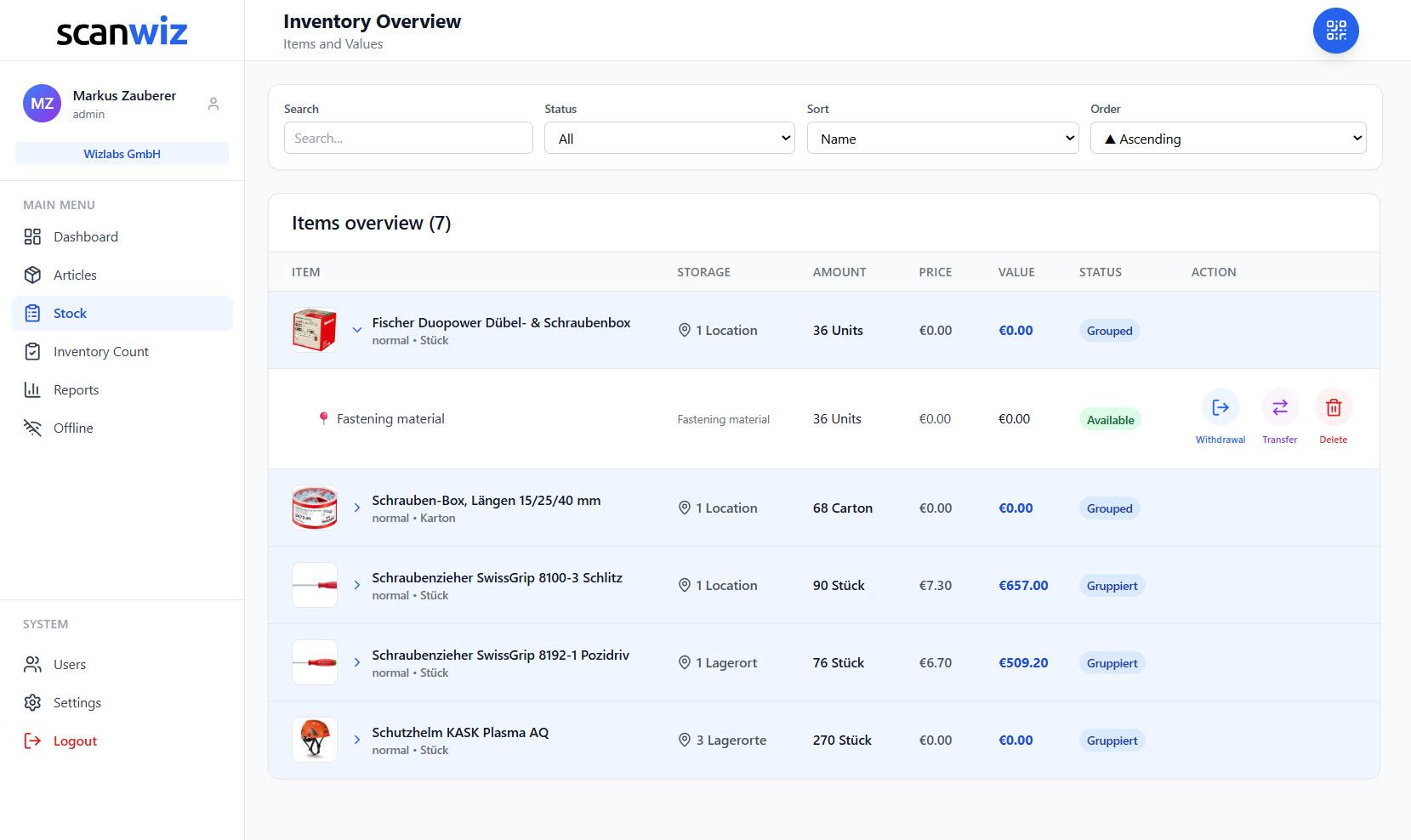 Scanwiz - Scanwiz artciles overview page