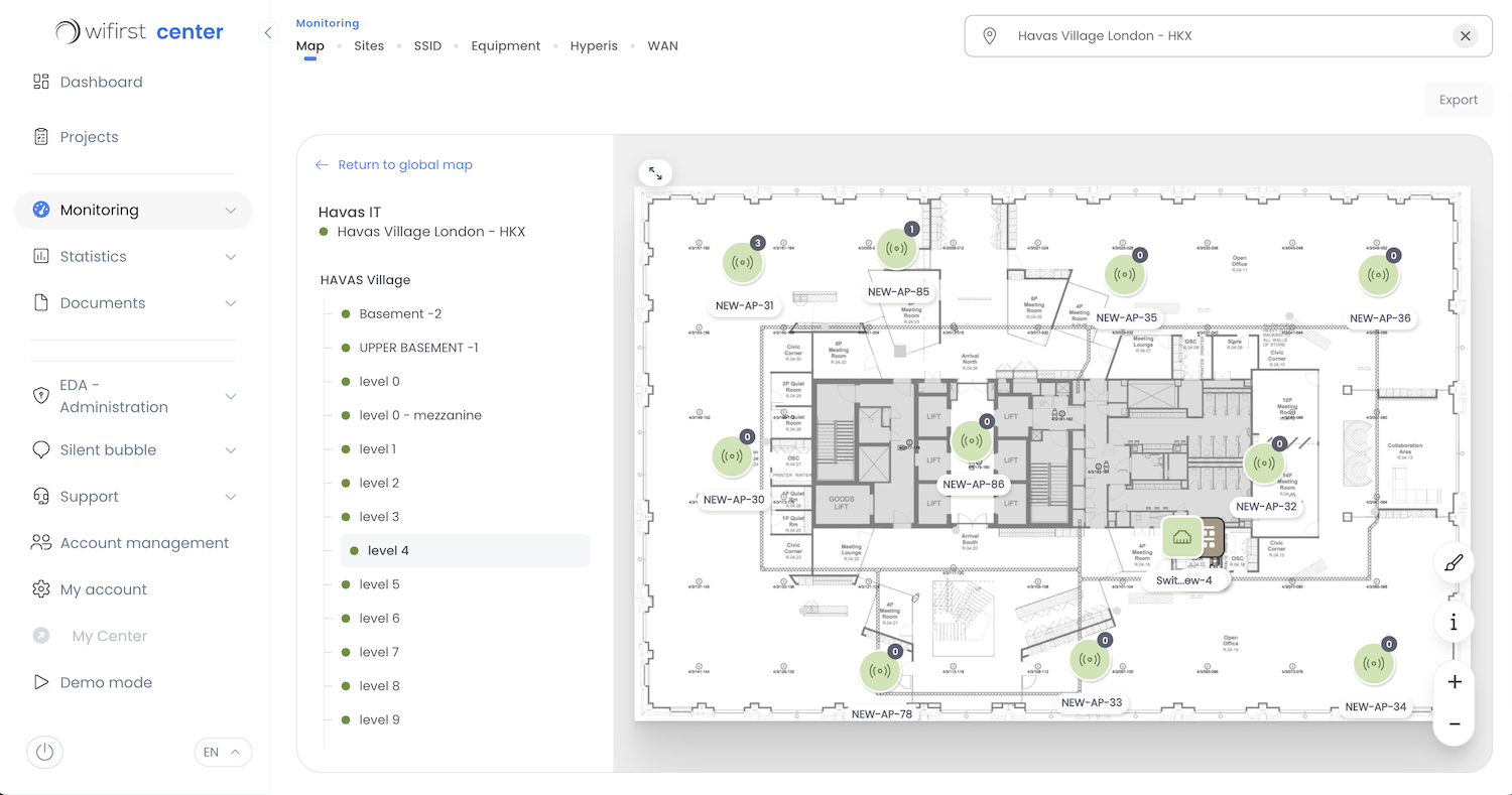 Wifirst Center - Cartographie dynamique