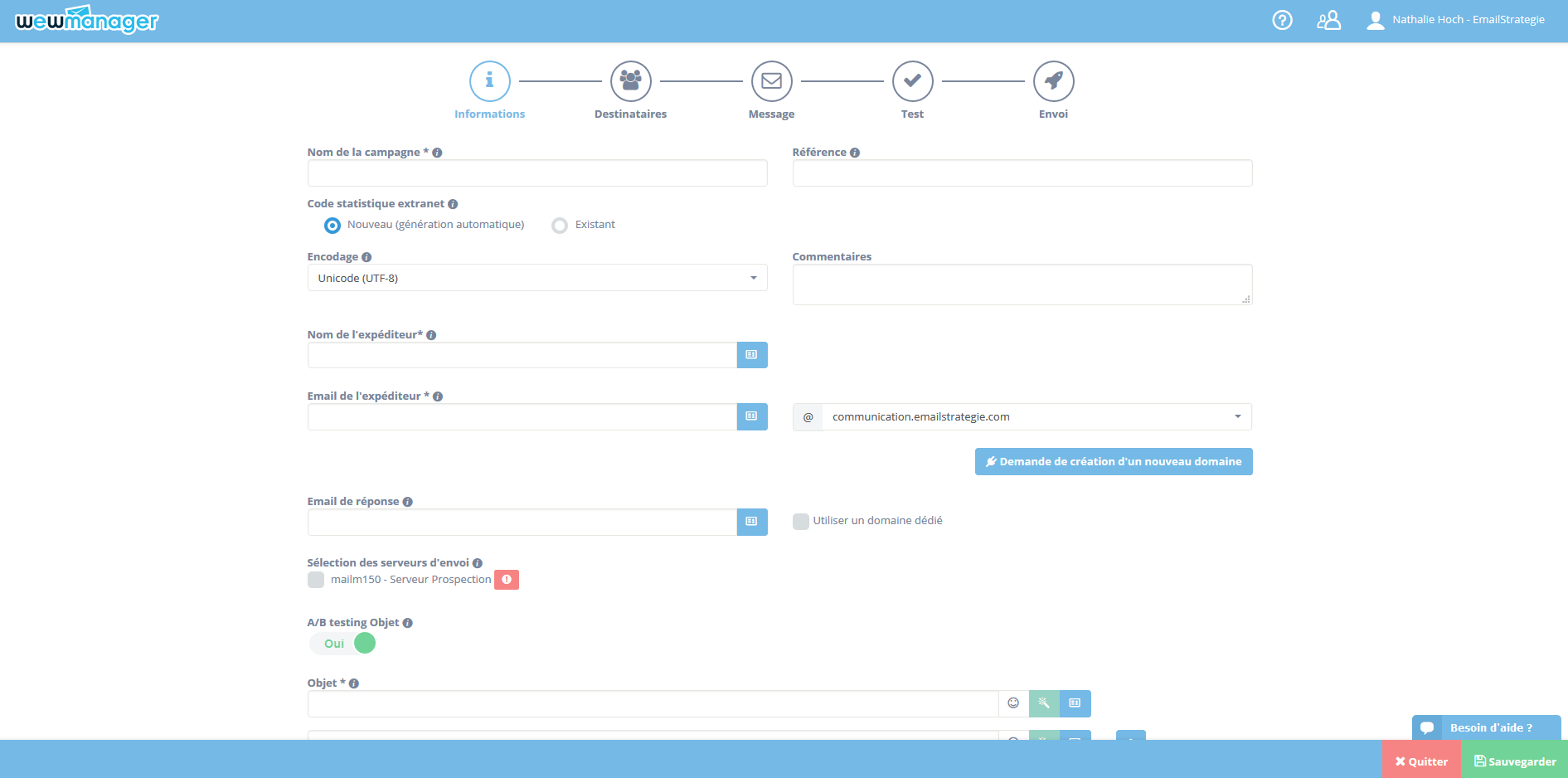 wewmanager : Gestion de Campagnes Emailing & SMS, Personnalisation, A/B Testing, Optimisation de la Délivrabilité