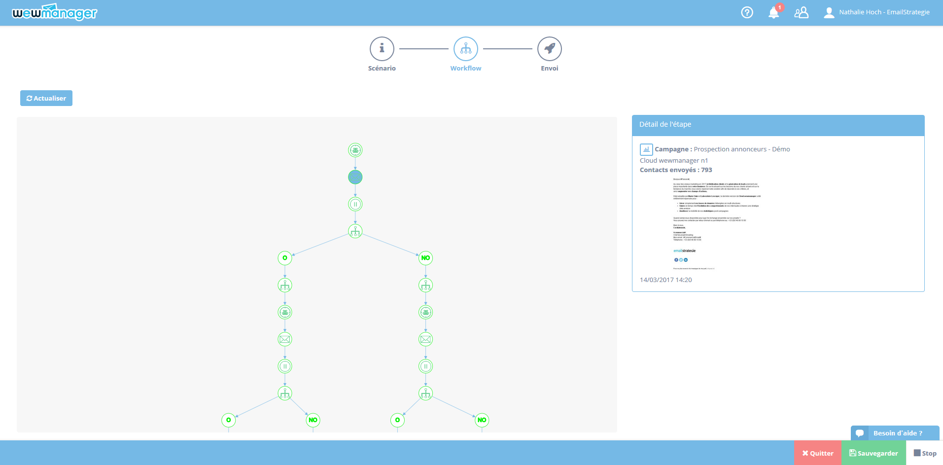 wewmanager : Marketing Automation, Création de Scénarios Automatisés, Workflow, Echantillonage, Conditions