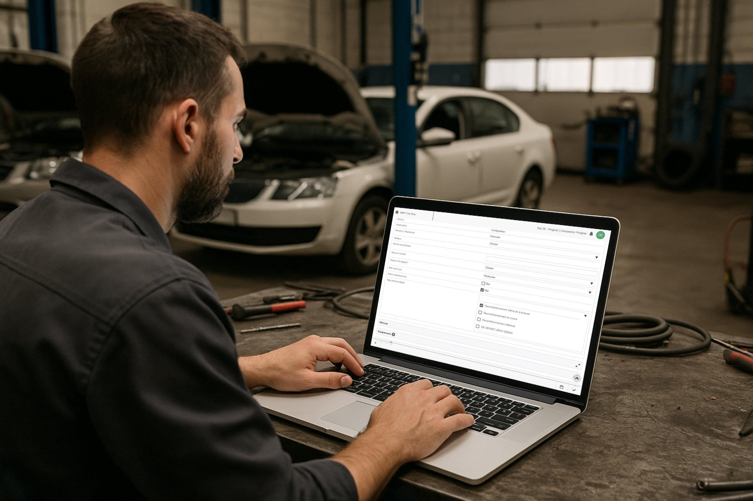 Progicar Remarket - Mise en situation Progicar Remarket - centre de reconditionnement VO