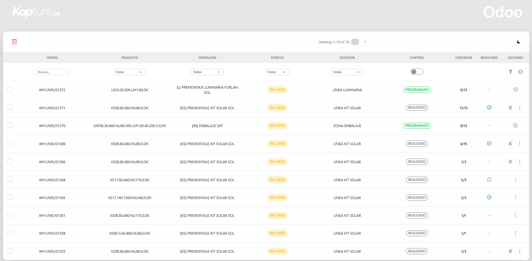 Kapture.io QMS - Integración con Odoo y Kapture.io. Lanzador de Pautas de Control.