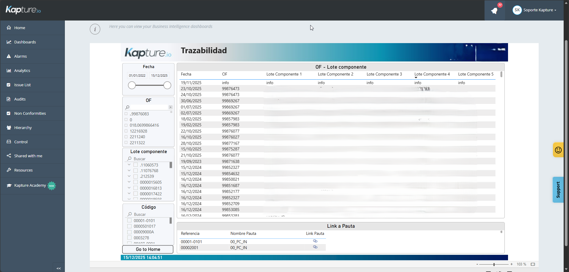 Kapture.io QMS - Control de trazabilidad con Kapture.io
