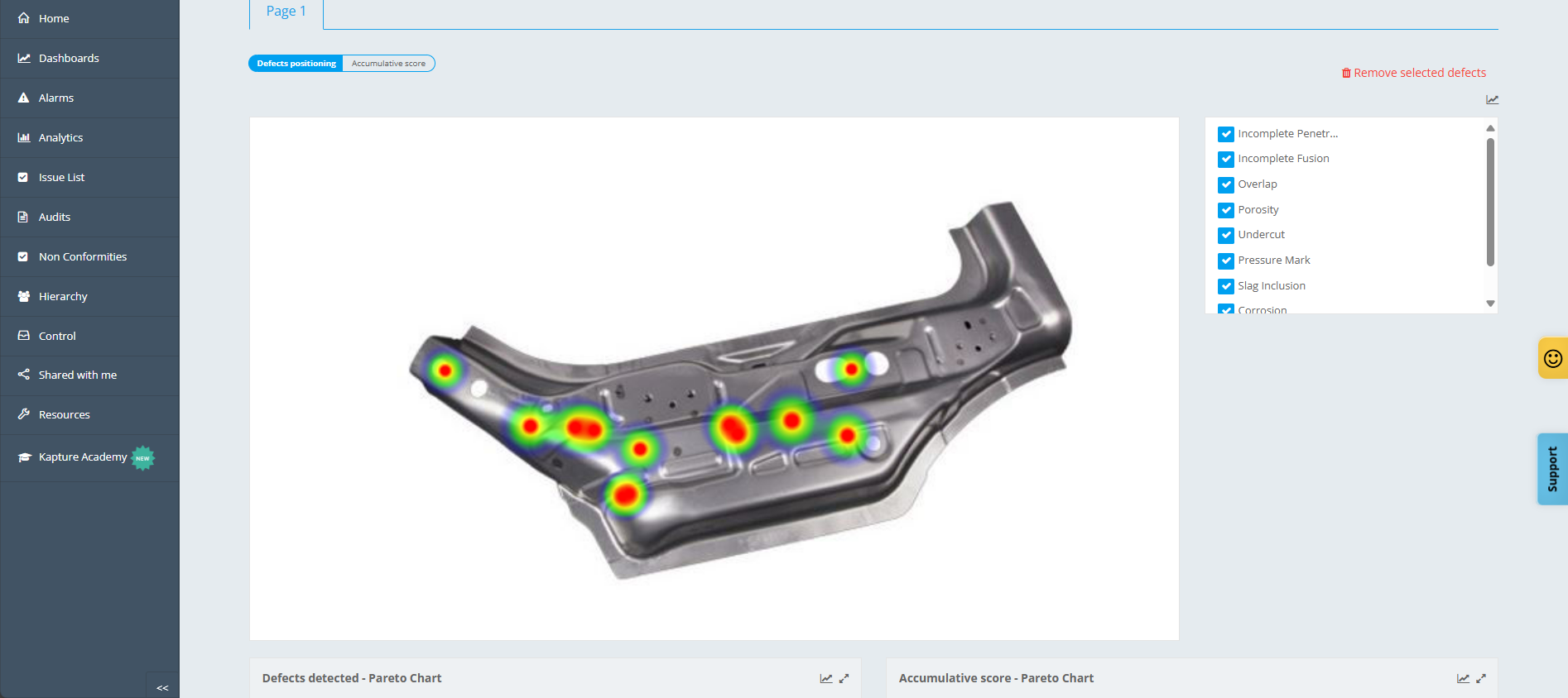 Kapture.io QMS - Control de defectología en Kapture.io QMS.