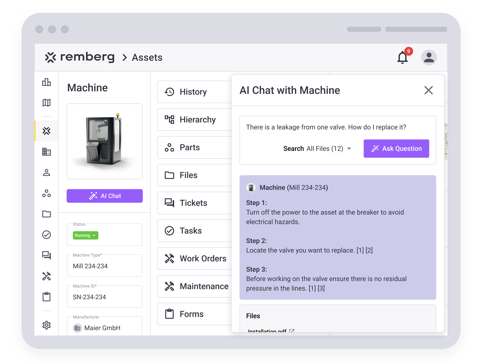 remberg - AI chat directly at the asset.