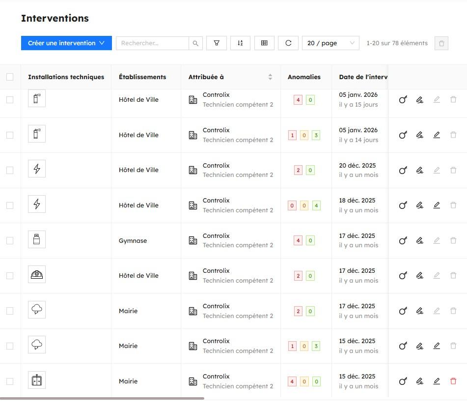 Kare - Retracez toutes les interventions passées ou futures pour une traçabilité totale des actions réalisées par vos prestataires, et vos équipes internes.