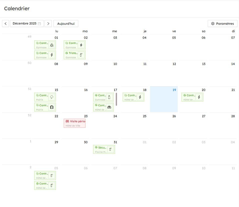 Kare - Bénéficiez d'un calendrier interactif, propre aux enjeux liés à la maintenance et la conformité de vos bâtiments.