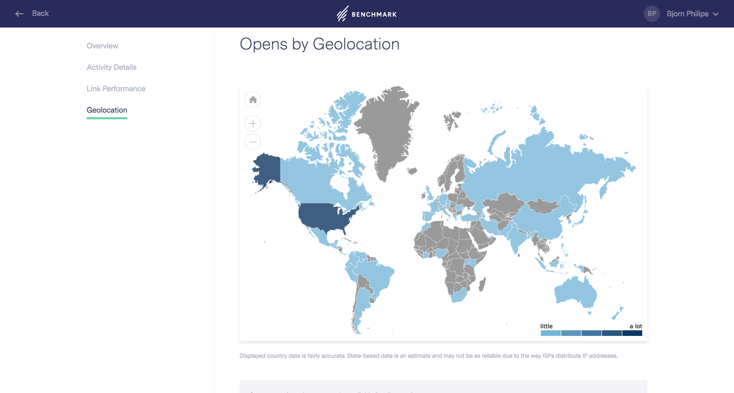 Benchmark Email - Rapports de géolocalisation Benchmark Email - Rapports de géolocalisation