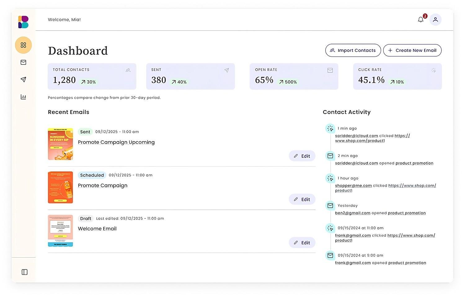 Benchmark Email screenshot