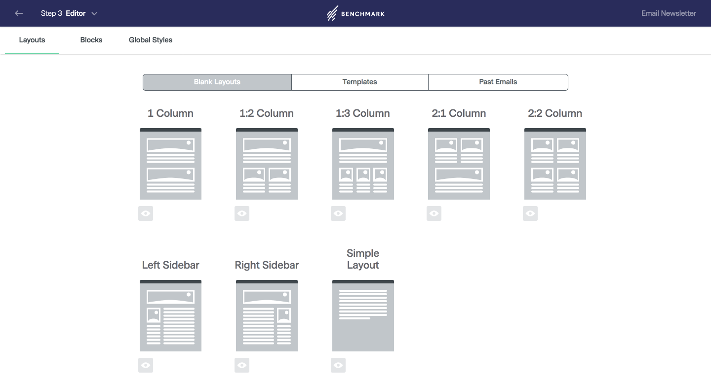 Benchmark Email - Mises en page de l'email Benchmark Email - Mises en page de l'email