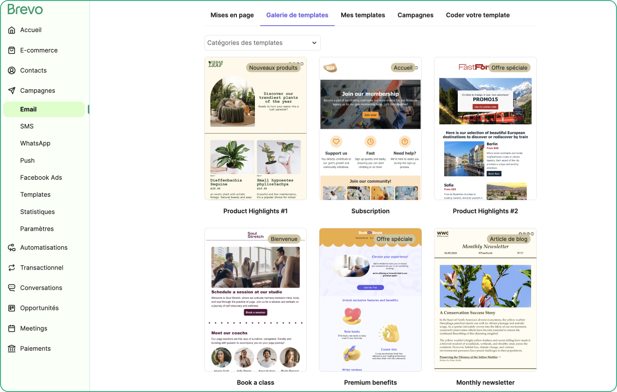 Brevo - Plus de 50 modèles d'emails gratuits
