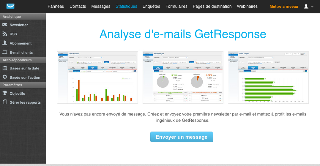 GetResponse - GetResponse: Import et export de données (CSV, XLS), Hébergement de webinars, Sondages