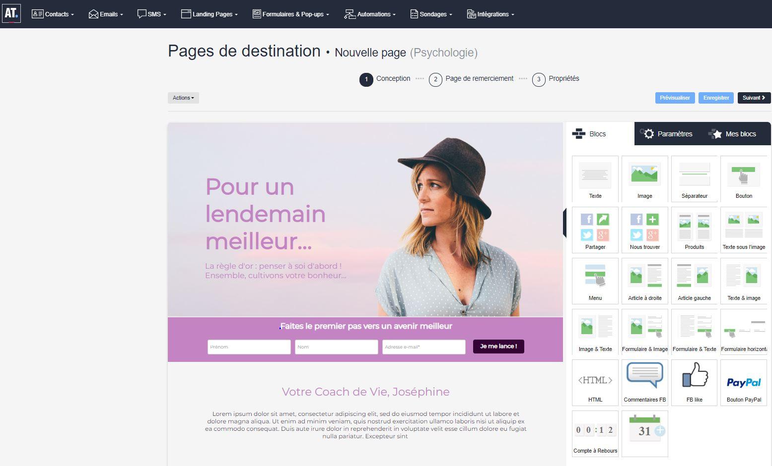 ActiveTrail - Éditeur de Landing Page Drag & Drop - Templates au design responsive