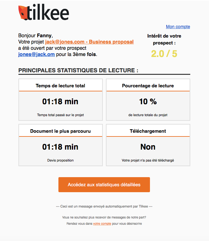 Tilkee - Alerte de lecture