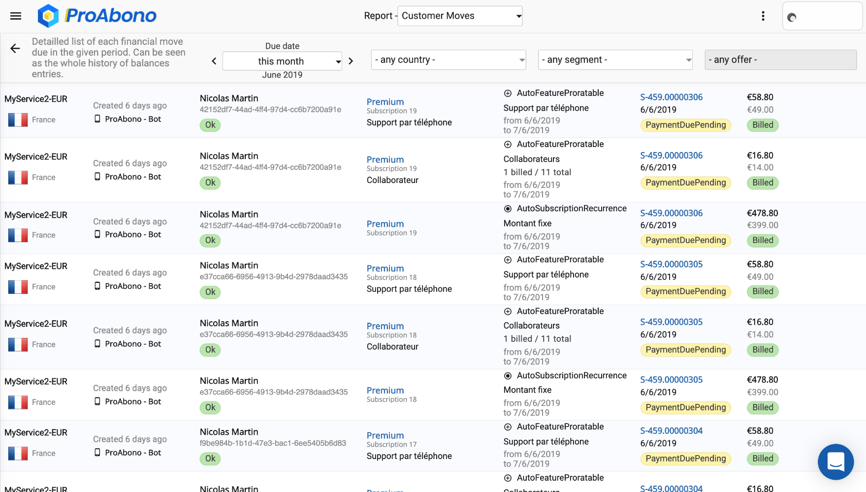 ProAbono screenshot