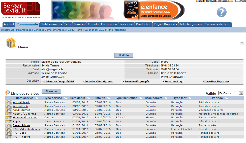 E.enfance : liste des services E.enfance : liste des services