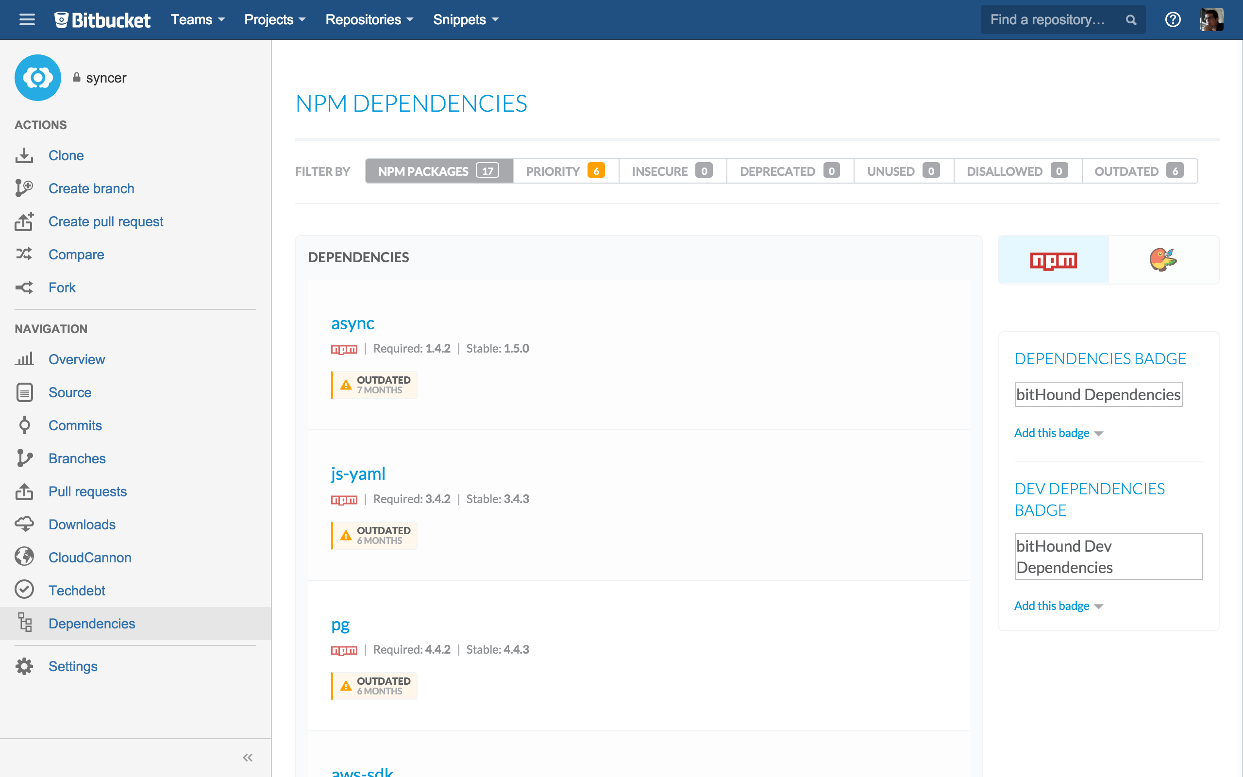 Interface Bitbucket