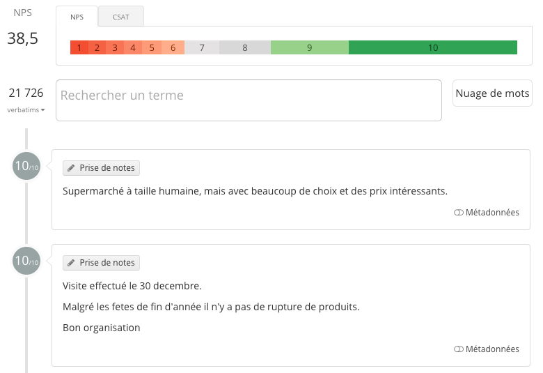 Moteur de recherche pour les verbatims Moteur de recherche pour les verbatims
