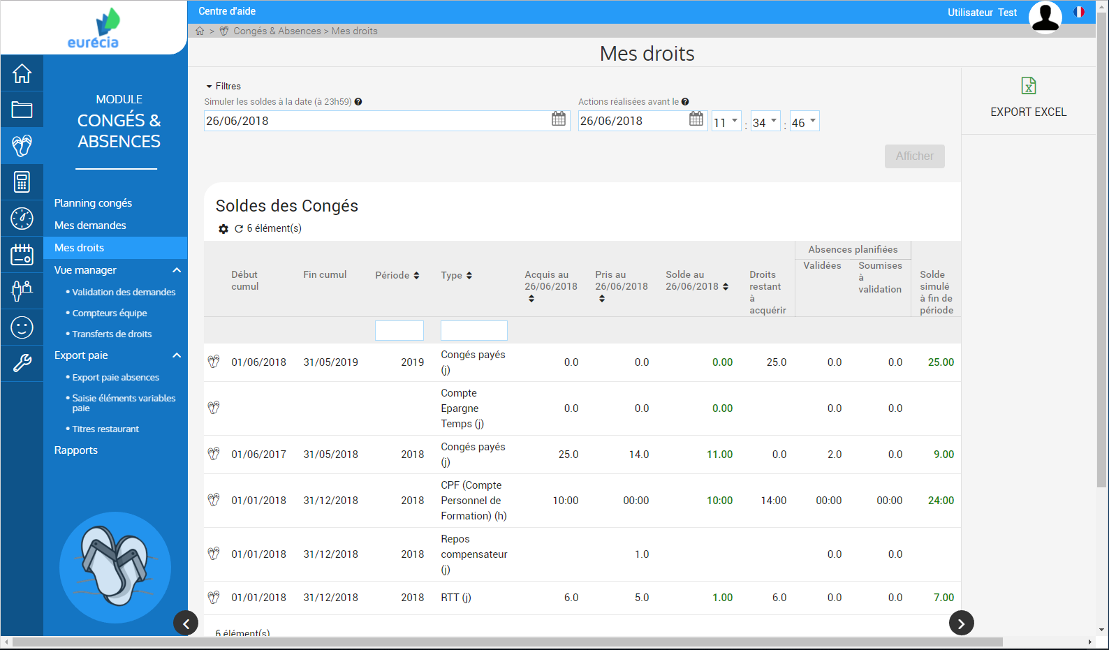Module Congés & Absences : Mes droits Module Congés & Absences : Mes droits