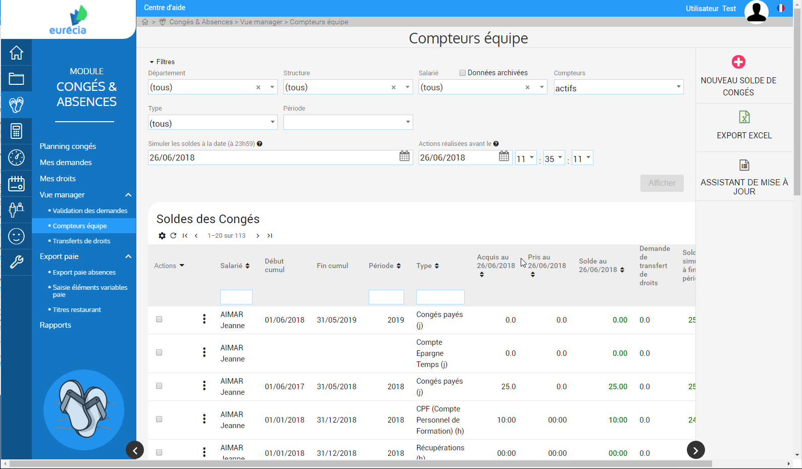 Module Congés & Absences : Vue Manager Module Congés & Absences : Vue Manager