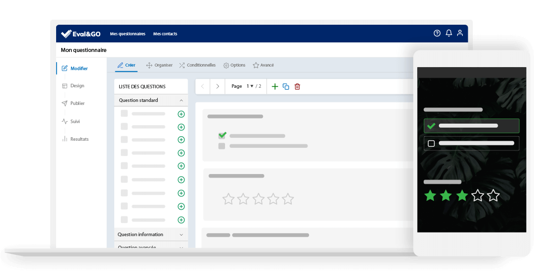 Application Eval&GO et Exemple d'un questionnaire sur mobile Application Eval&GO et Exemple d'un questionnaire sur mobile