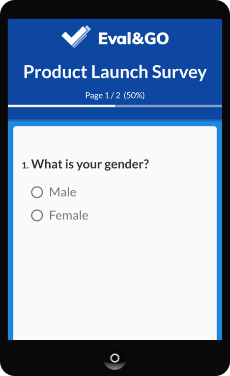 Exemple d'un questionnaire sur mobile | Eval&GO Exemple d'un questionnaire sur mobile | Eval&GO
