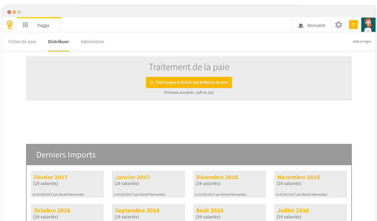 Pagga est un logiciel simple à utiliser qui permet de distribuer les fiches de paie aux salariés par email.