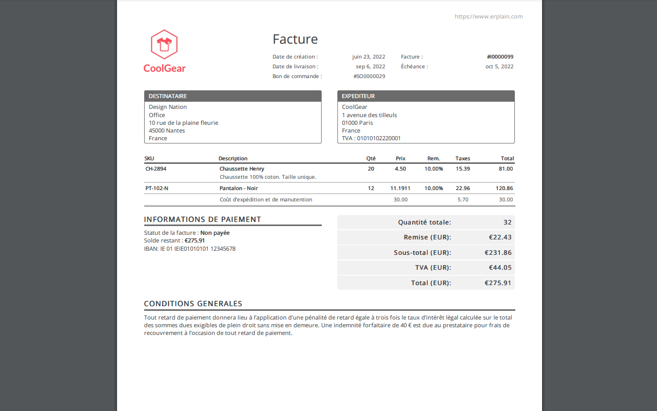 Erplain - Générez des documents PDF pour vos clients