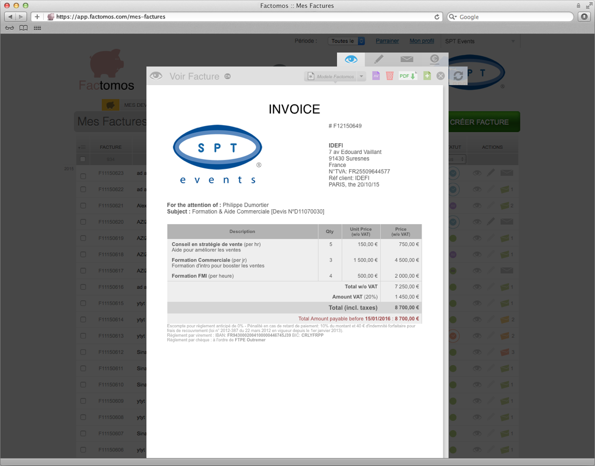 Factomos: Secure Sockets Layer (SSL), Gestion automatique de la TVA, Gestion des entrées / sorties Factomos: Secure Sockets Layer (SSL), Gestion automatique de la TVA, Gestion des entrées / sorties