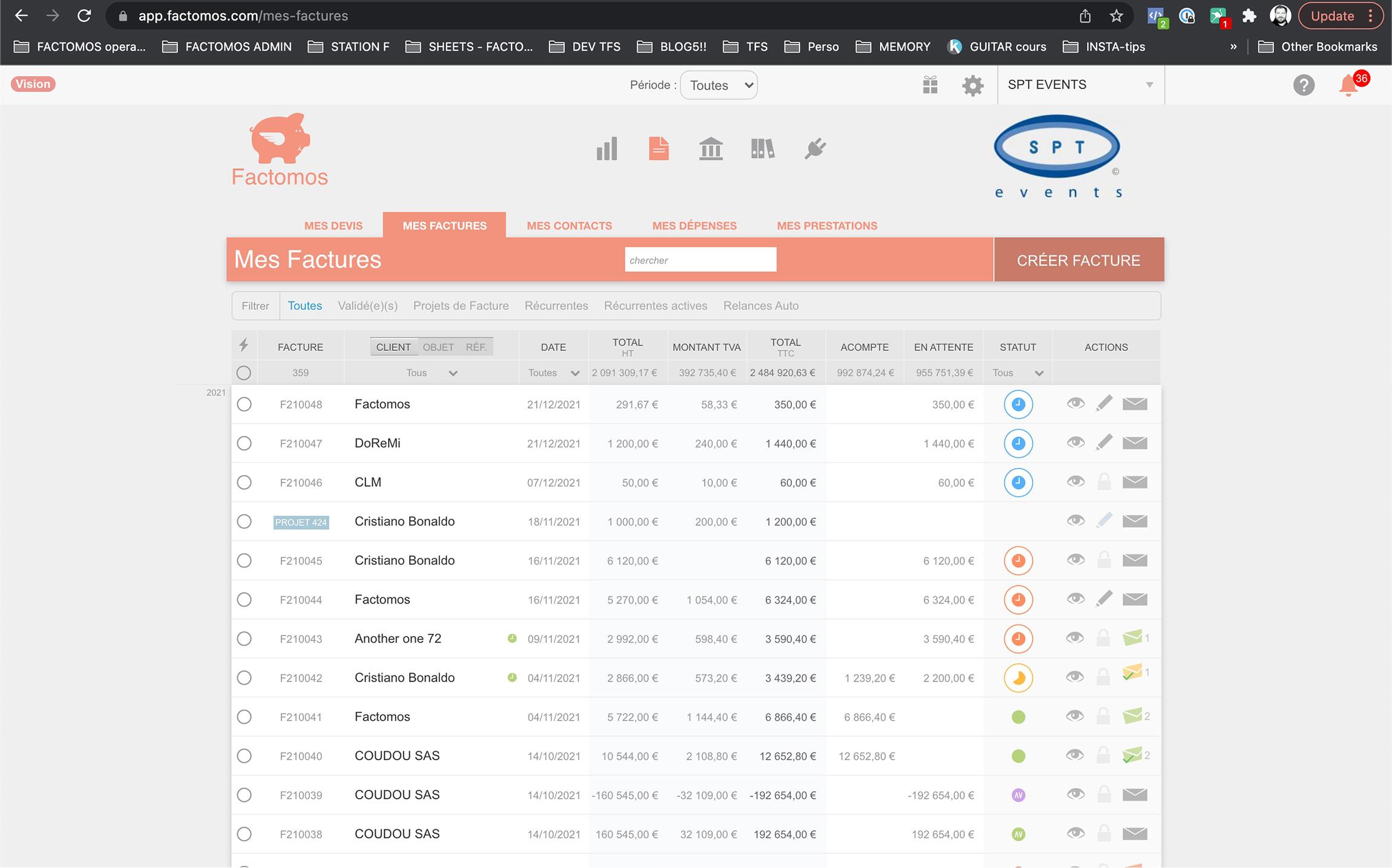 Factomos - Factomos: Import et export de données (CSV, XLS), Gestion des utilisateurs, Notifications